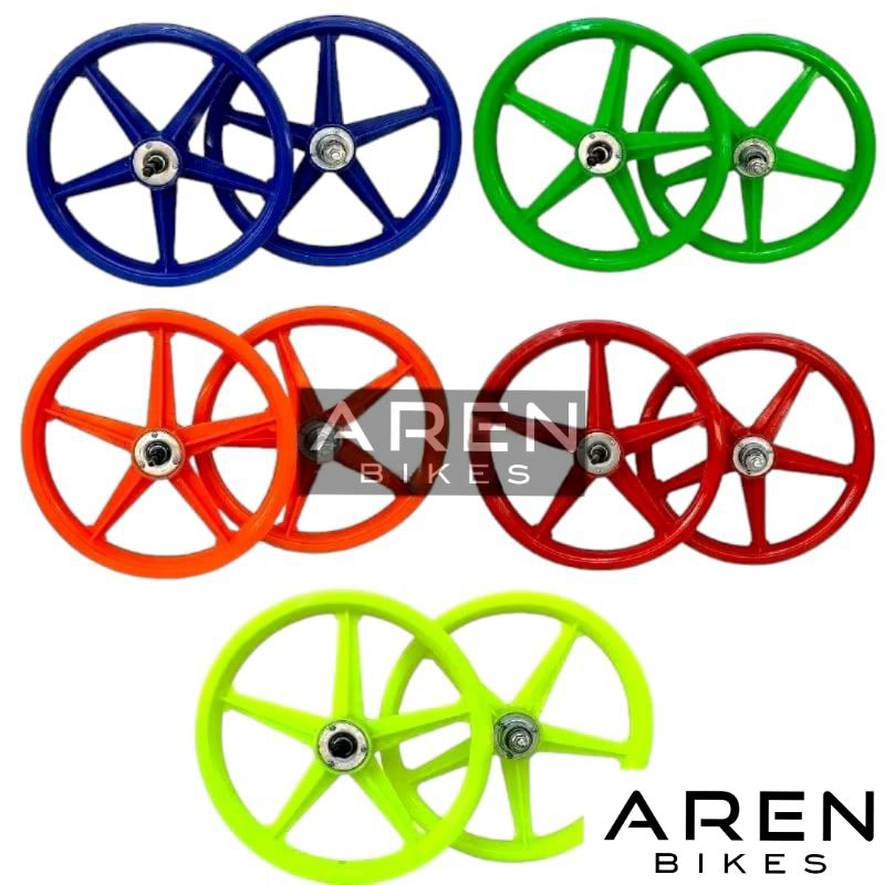 5fasahanam - roda racing bmx 16 inch velg plastik palang warna siap pakai