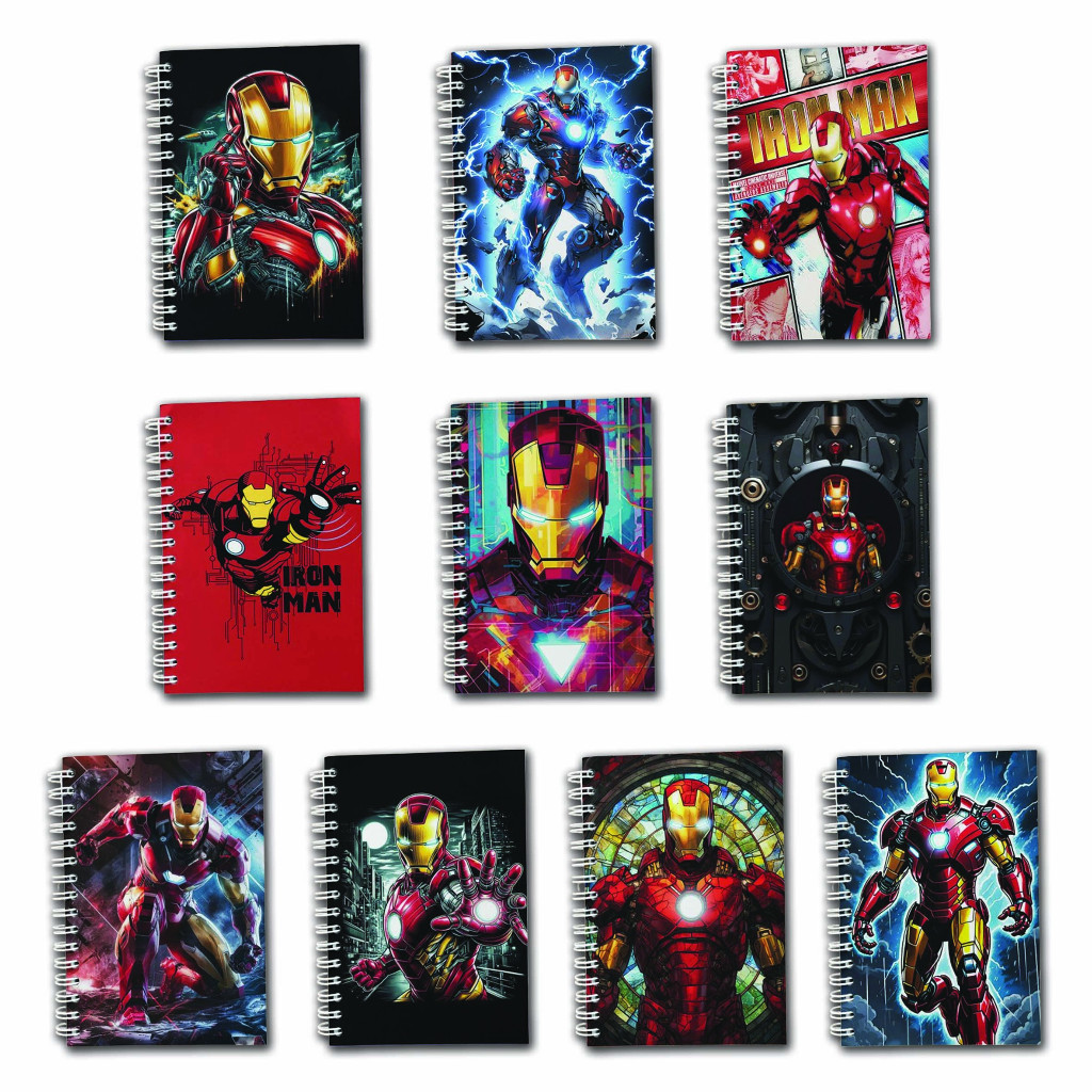 

Note Book Spiral Large (10 cm X 14 cm) Edisi IRON MAN / Notebook A6 Custom / Seminar Kit Surabaya