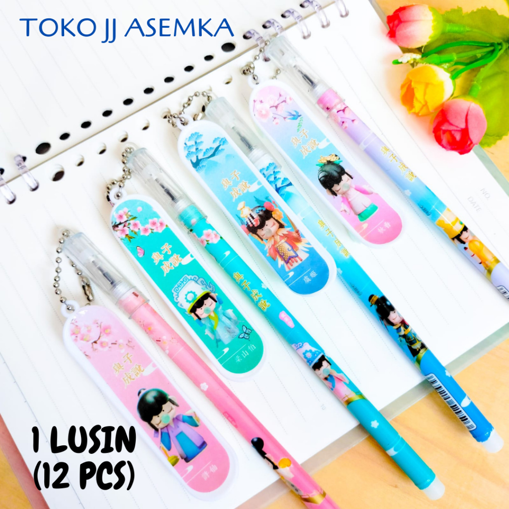 

1 LUSIN (12 PCS) PULPEN MURAH SKATEBOARD CEWE KOREA KARTUN BOLPEN PULPEN PENA ATK SEKOLAH ANAK LUCU