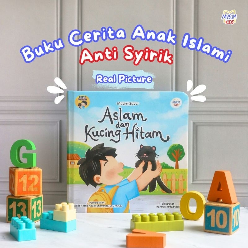 Buku Cerita Anak Muslim Boardbook Aslam dan Kucing Hitam