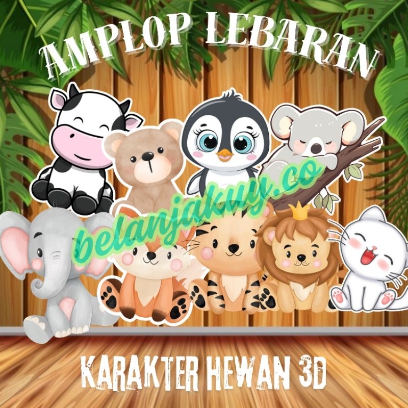 

(COD) PROMO Amplop Lebaran Karakter Hewan 3D Viral / Amplop THR Unik Lucu isi 1pcs