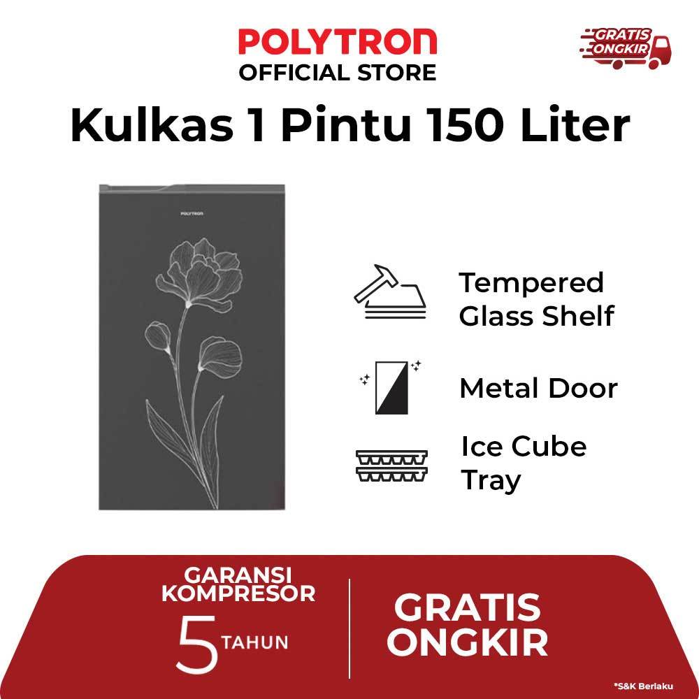POLYTRON Kulkas 1 Pintu Metallic Series 150 Liter - PRB 157TY