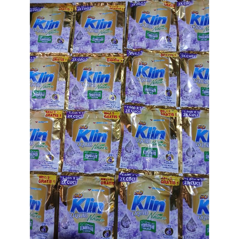 SOKLIN LIQUIT DETERGEN CAIR JUMBO 1000 RENCENG 40ml(1 dus isi 20 renceng 160sachet,1/2 dus isi 10 re