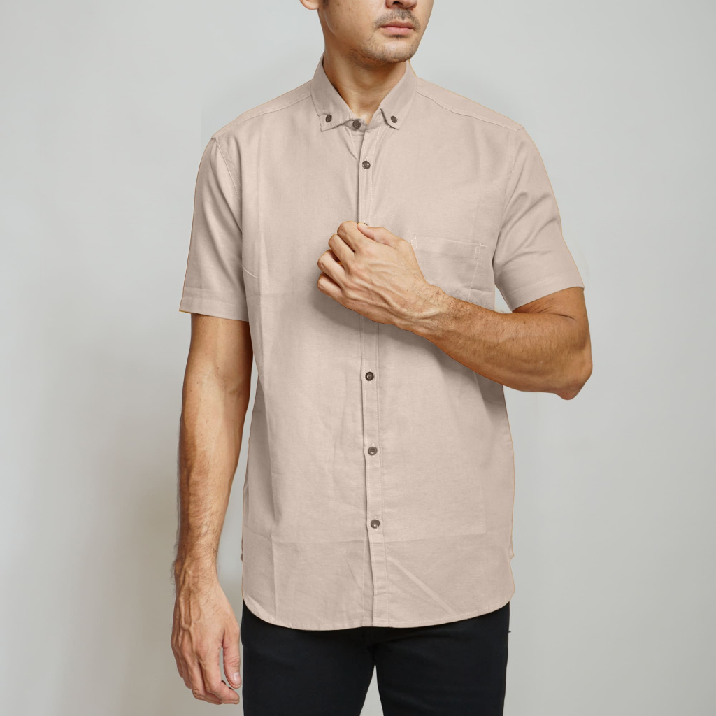 Kemeja Linen Polos Lengan Pendek Bahan Linen Rami Premium