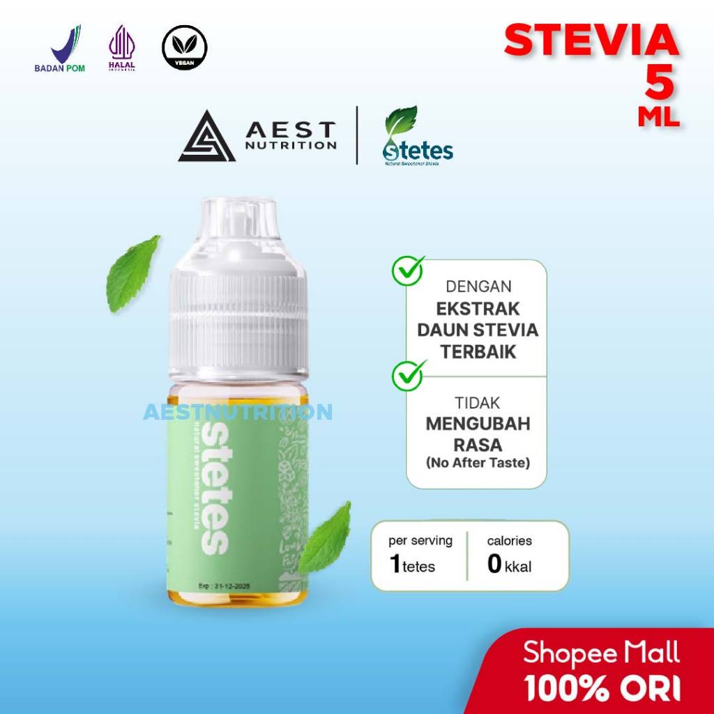 

Stetes Stevia Natural Sweetener - 5 ml Pemanis Alami Alternatif Gula 0 Kalori
