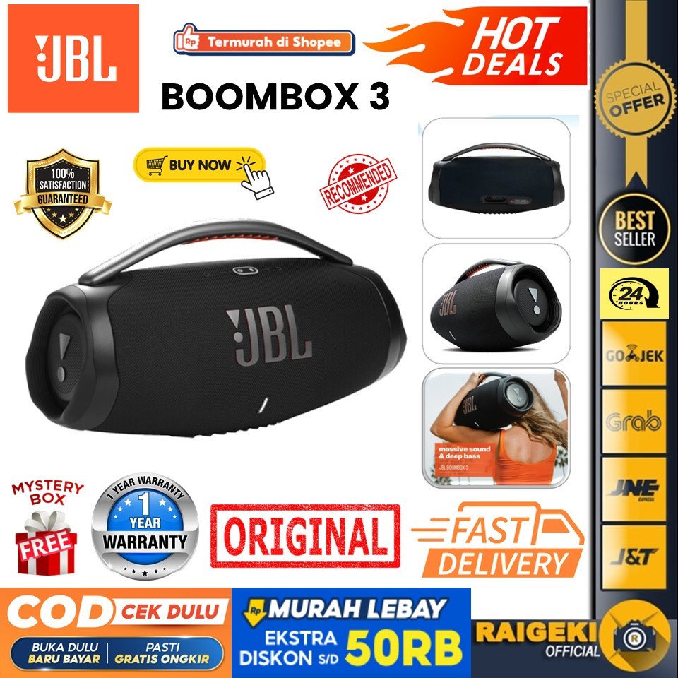 JBL Boombox 3 Portable Bluetooth Speaker Super BASS  IP67 Powerful Sound Original