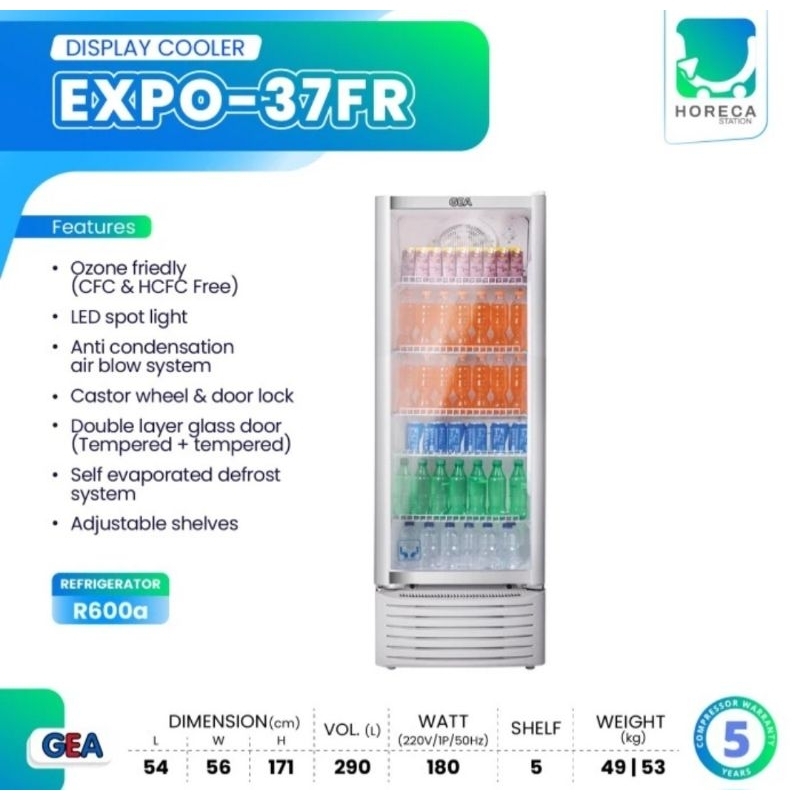 SHOWCASE GEA 5 RAK EXPO-37FR GEA DISPLAY COOLER 5RAK EXPO37FR