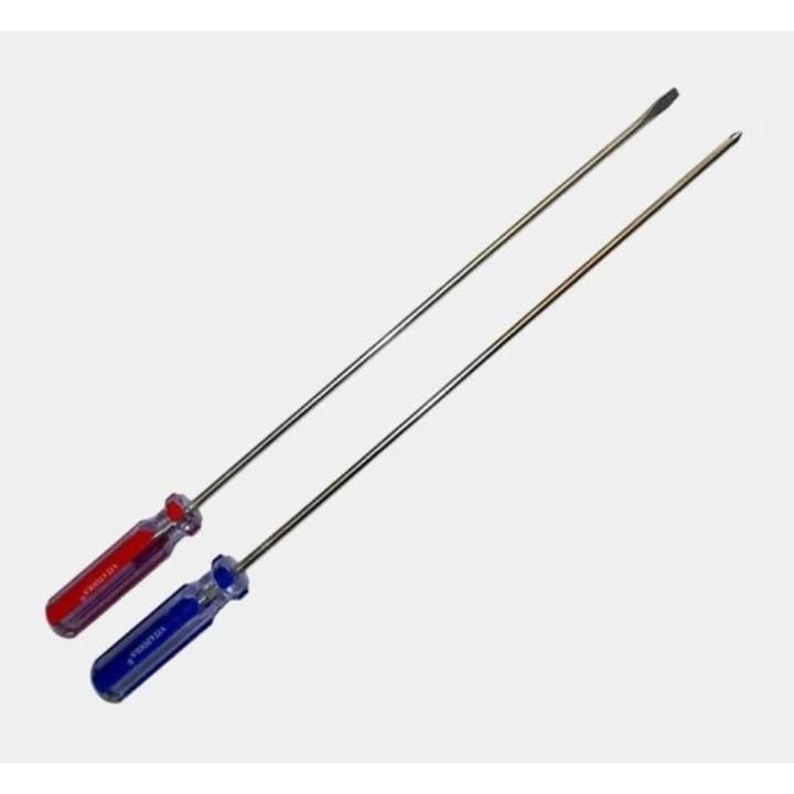 Obeng Mekanik 1set - Obeng Kurus Panjang 12inch - Obeng Radio Plus Min