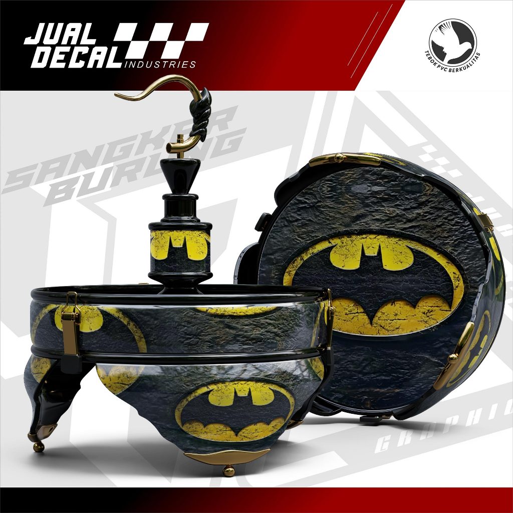 Stiker Tebok Sangkar Lovebird BATMAN Decal Marvel Bulat Lovebird Bisa Custom Desain