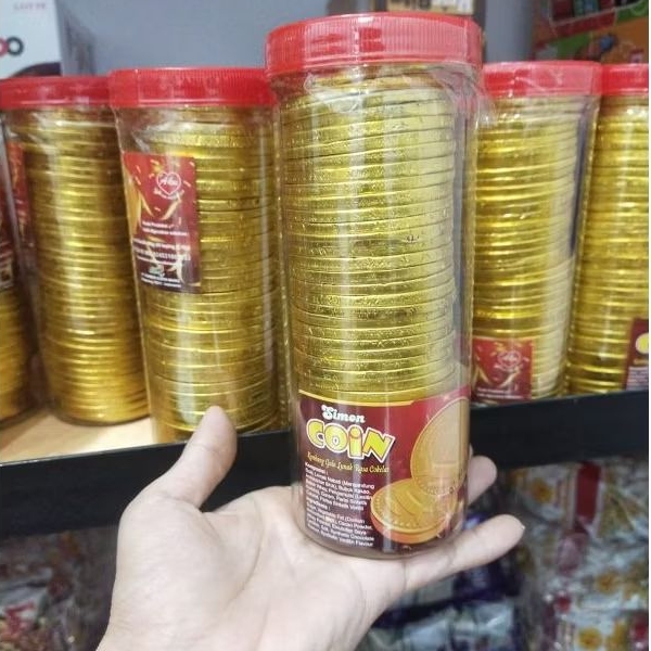 

Cokelat Coin / Cokelat Simon Coin 1 Toples isi 40 pcs