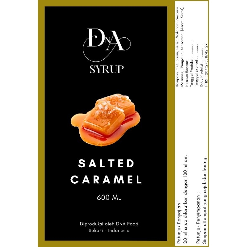 DNA Syrup Rasa Salted Caramel | Syrup Salted Caramel | Sirup Salted Caramel | Syrup Salted Karamel |