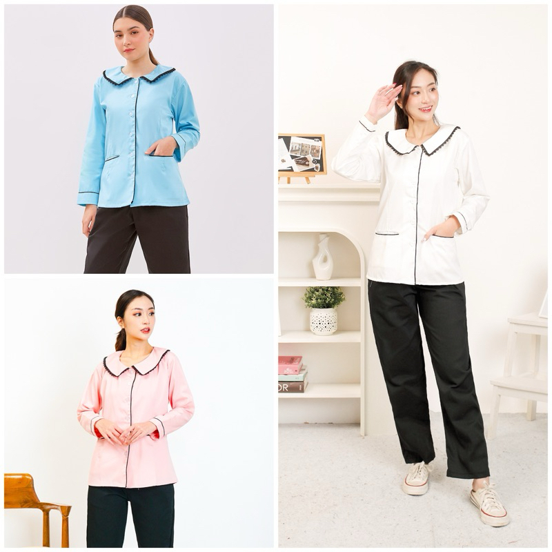 COCO Series seragam suster lengan panjang/nanny uniform/baju kerja/ seragam spa hotel