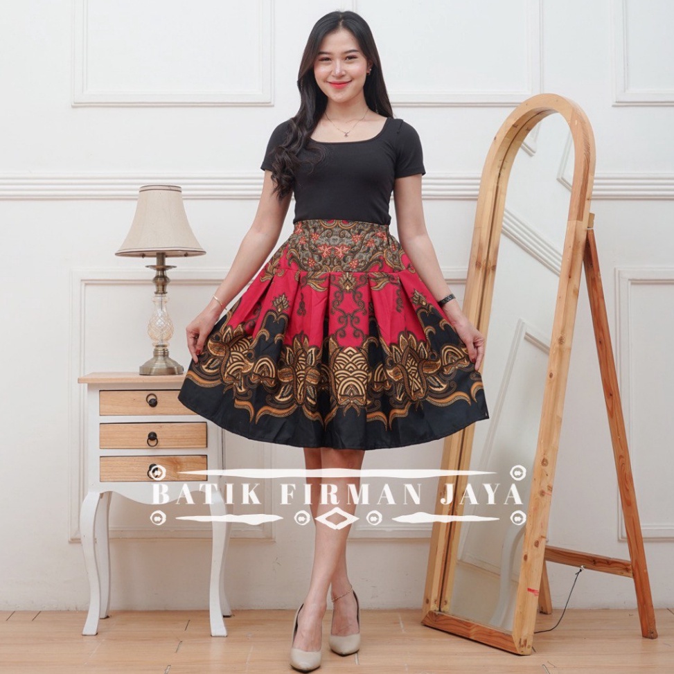 Harga Murah FJ BUSANA rok batik pendek modern wanita dewasa pinggang karet rok wanita kekinian selut