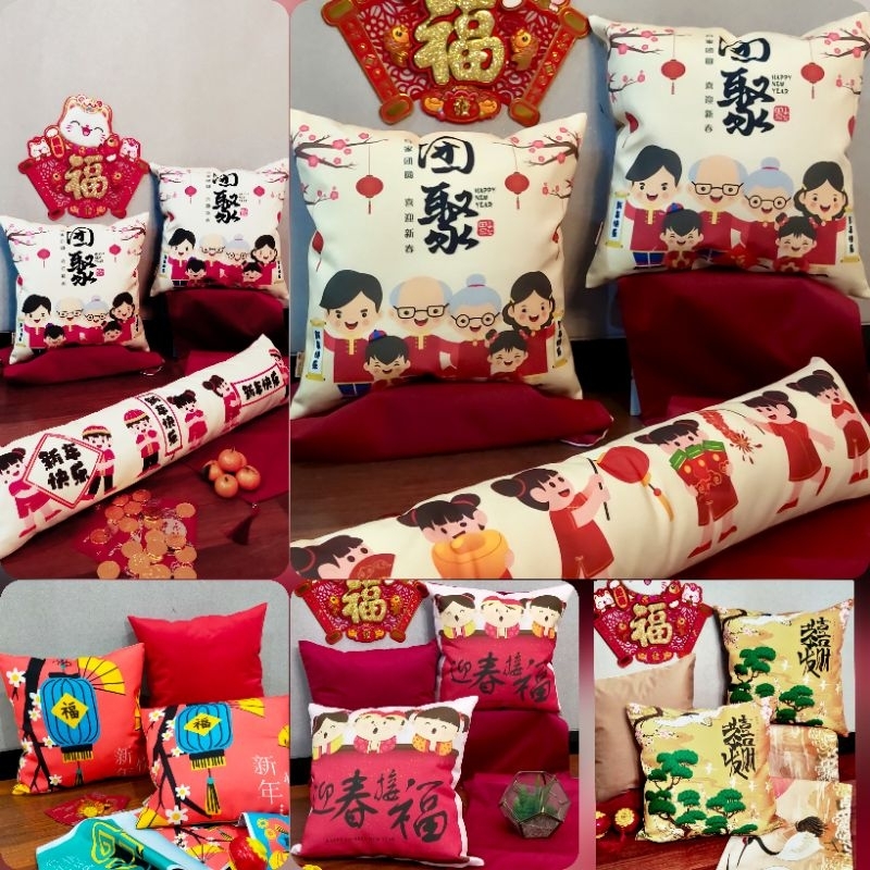 Sarung bantal sofa printing motif imlek New 2