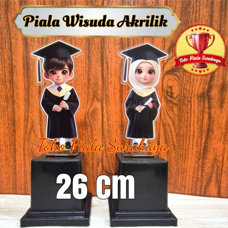 PIALA WISUDA ANAK TK / PAUD / SD / TROPHY KELULUSAN AKRILIK / SOUVENIR HADIAH KENAIKAN KELAS