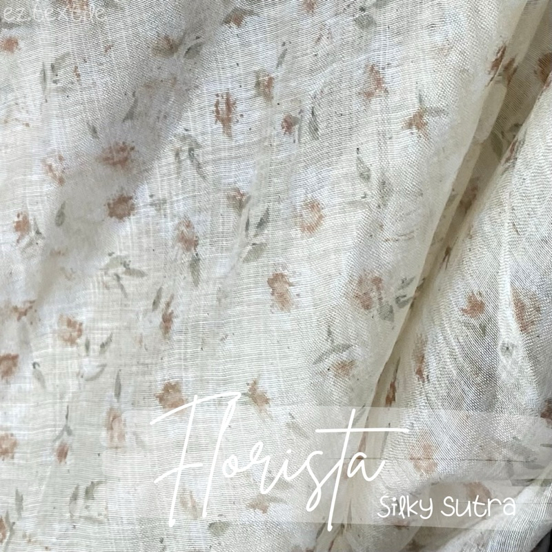 kain katun silky motif/kain silky sutra/kain silky sutra/kain motif cantik/kain motif bunga