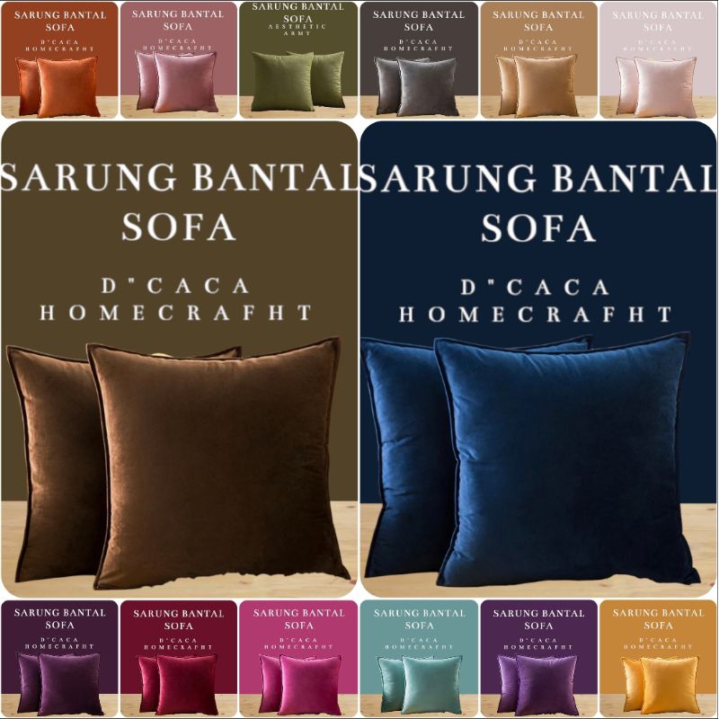 sarung bantal sofa suede premium 30x30 40x40 45x45 50x50 60x60 sarung bantal sofa polos