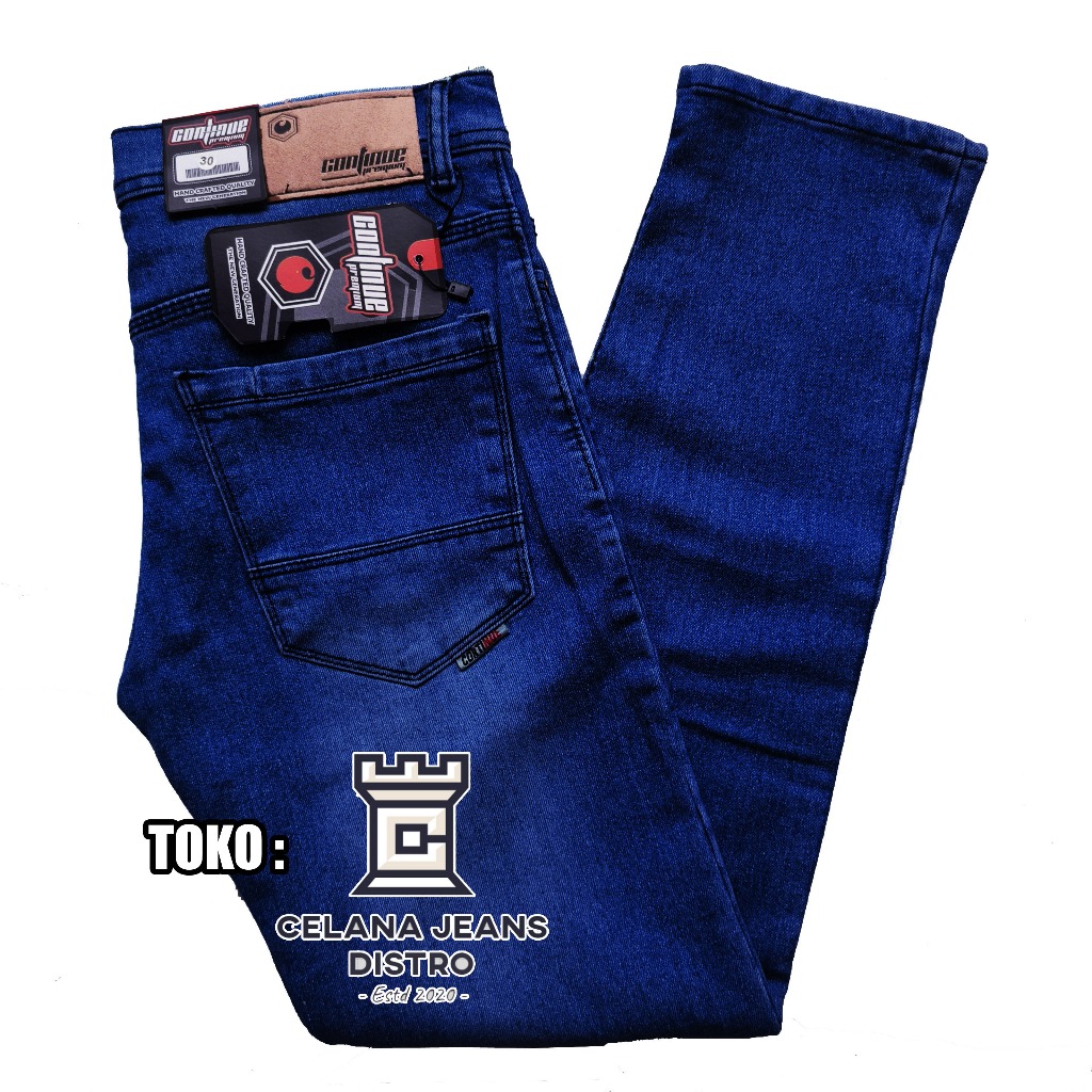 Celana Jeans Panjang Biru Gelap Pria Distro Continue
