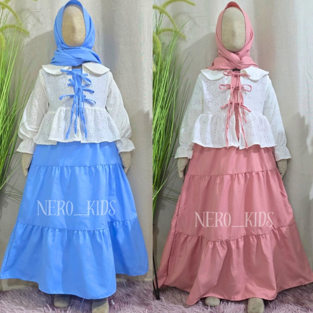 [ FREE HIJAB ]  Gamis Impor Fayola Gamis Anak Perempuan Model Viral Bahan Lilli Korean Stylea Dress 
