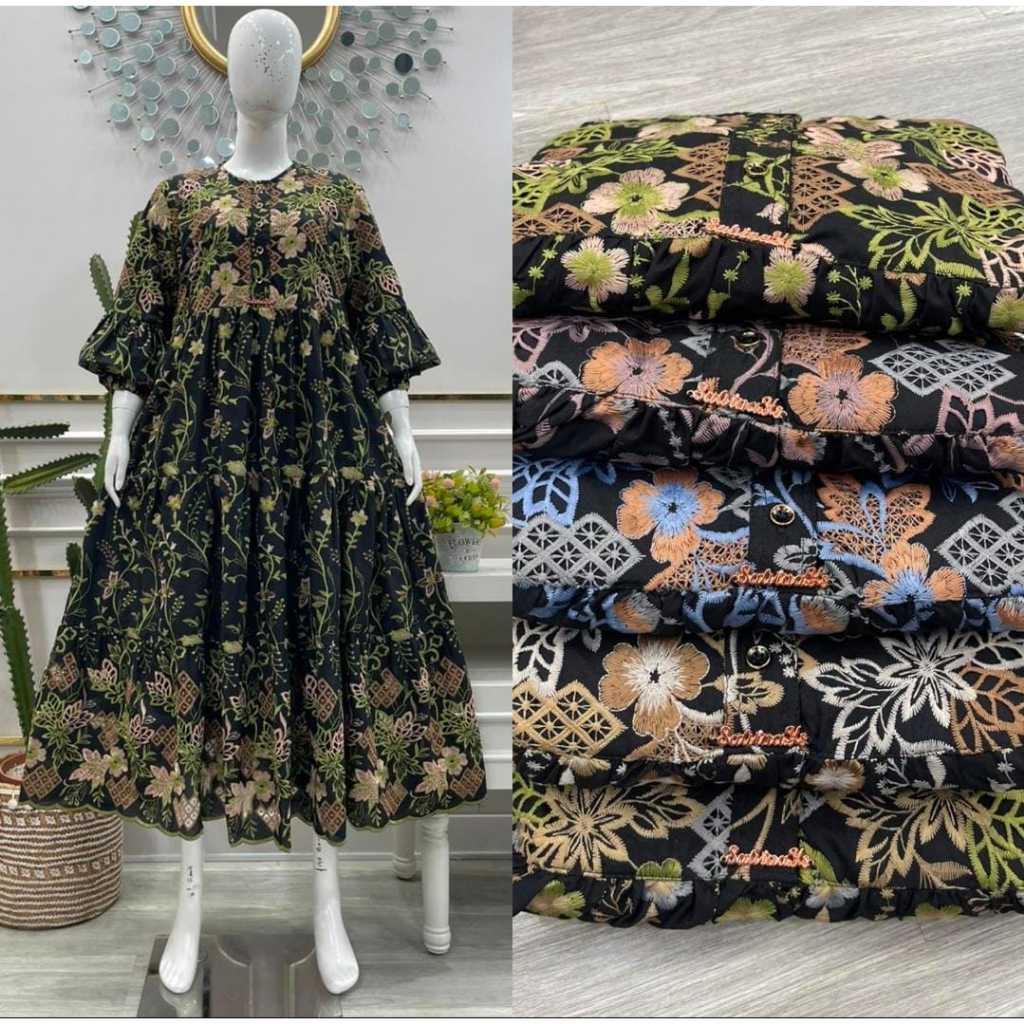 Gamis salvina midi puring 01 dan 02 baru