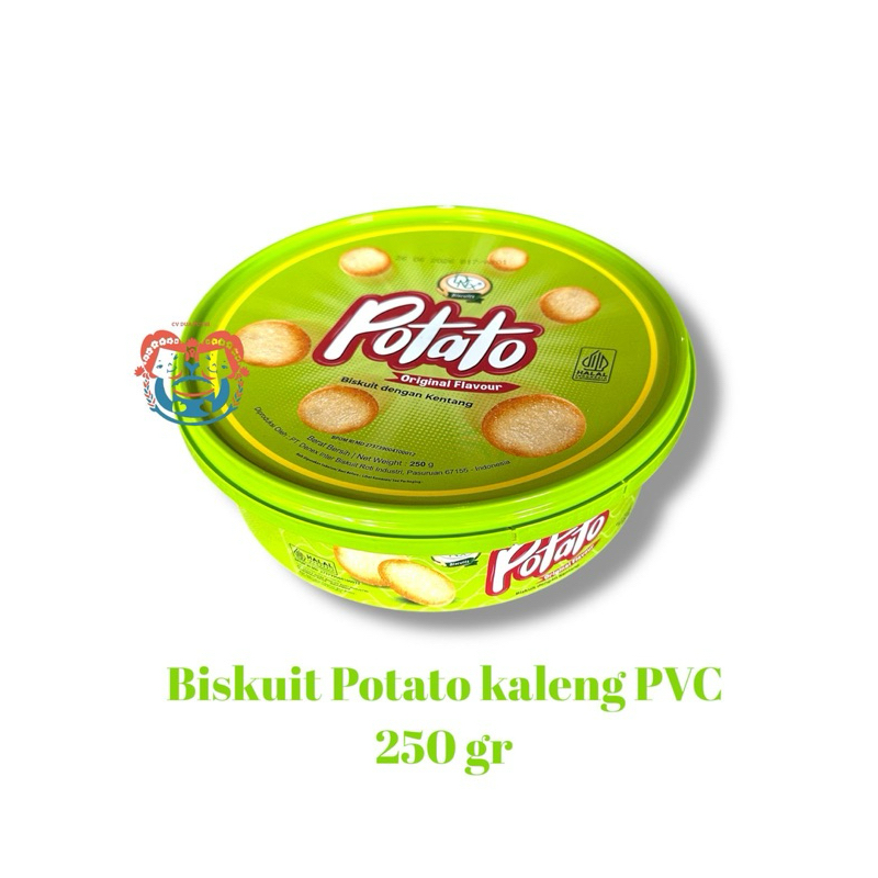 

Denex Biskuit Potato Kaleng Plastik PVC 250gr untuk parcel, lebaran