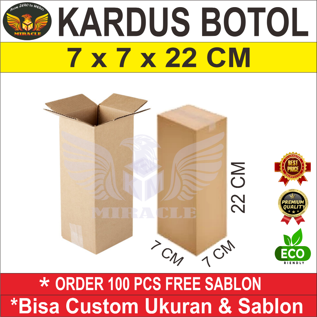 

KARDUS BOX POLOS UNTUK BOTOL, PARFUM DAN KEMASAN LAIN ,SERBA GUNA UKURAN 7 X 7 X 22 CM.