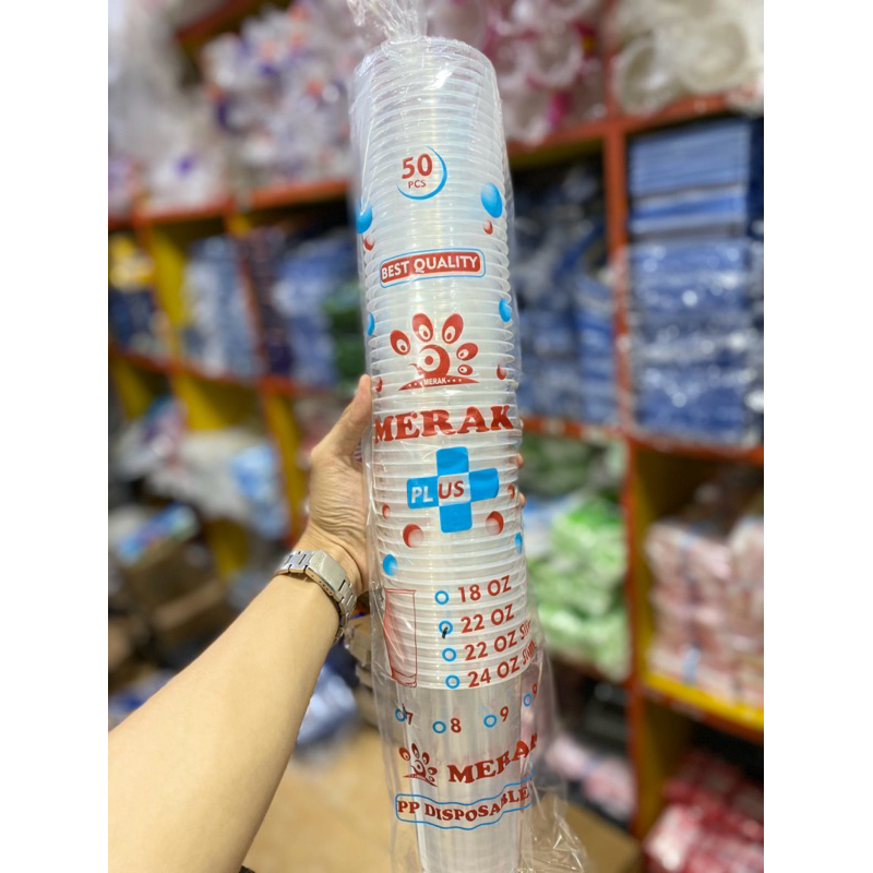 Gelas Plastik 22 oz Merk Merak