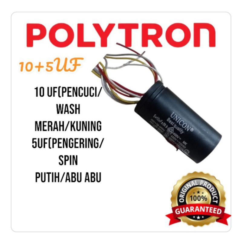 CAPASITOR MESIN CUCI POLYTRON PWM 7569 mesin cuci 2 tabung
