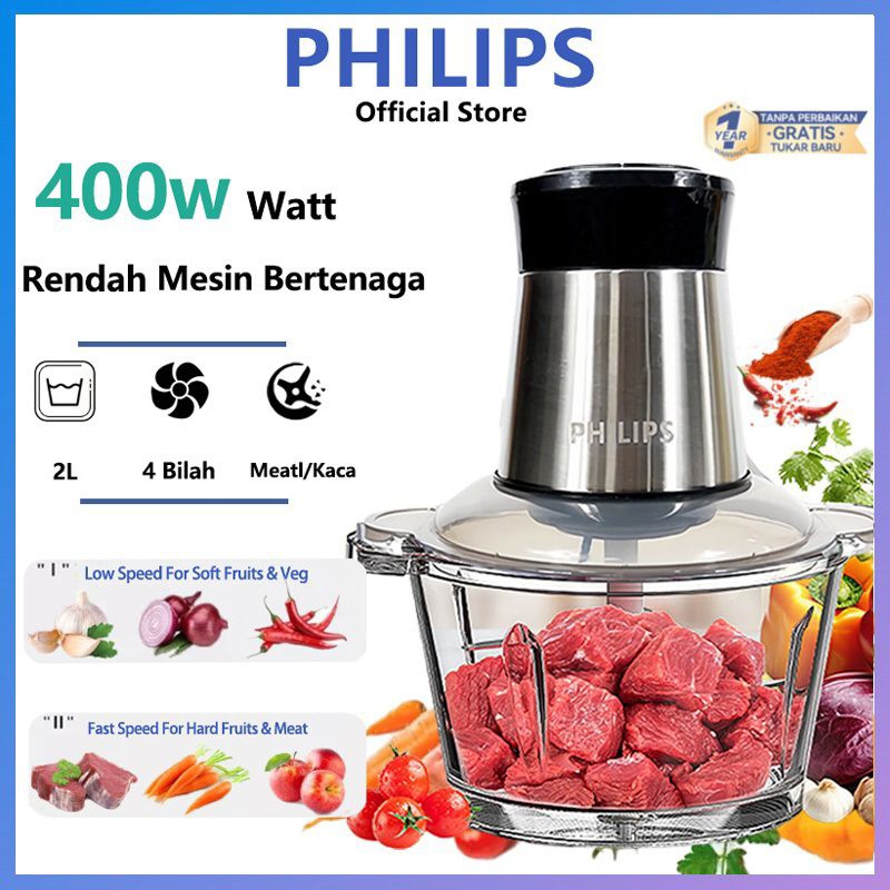 Chopper Philips Daging Dan Bumbu Blender Penggiling Daging Serbaguna Meat Grinder Food Pro...