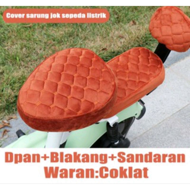( COD )  sarung jok sepeda listrik 3in1 / sarung jok sepeda listrik / sarung jok kain Speda listrik 