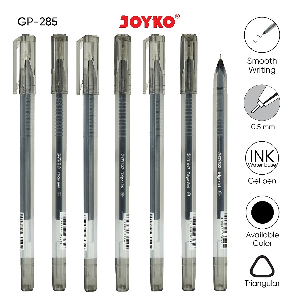 

Gel Pen Pulpen Pena Ball Pen Bolpoin Ballpoint Joyko GP-285 Trigo Gel 0.5 mm