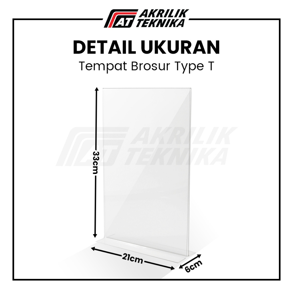 

ABmart Tempat Brosur Akrilik F4 2mm / Akrilik Tent Card Tent Holder / Acrylic Qris Barcode - Tipe T
