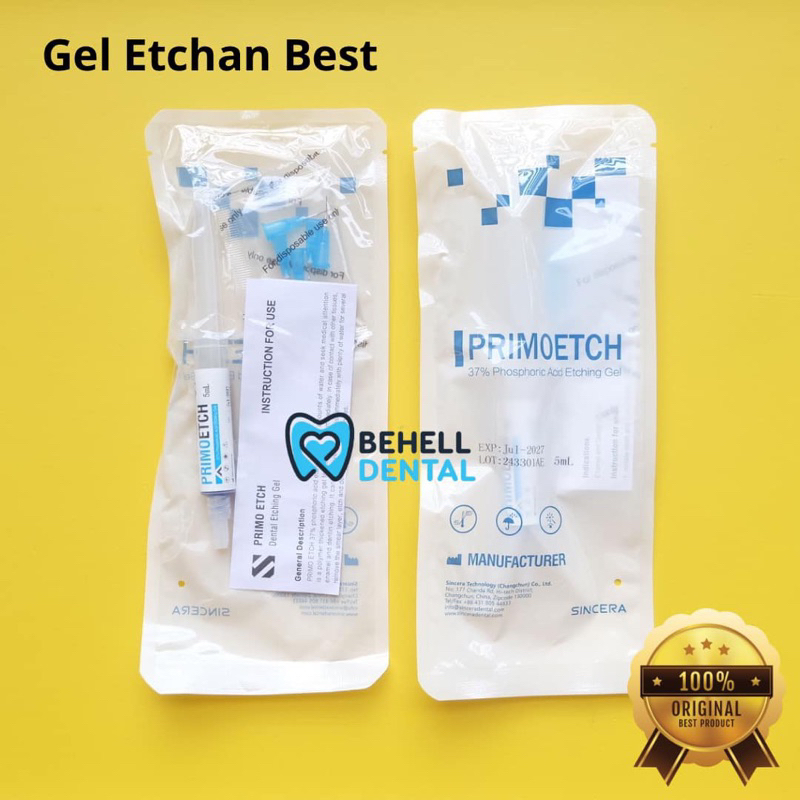 BEHELLDENTAL - 5 ml GEL ETCHAN LEM BEHEL SINCERA Phosporic 37% - Cairan Biru Etchant / Etching / Ets