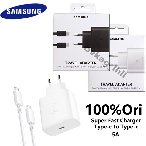 Charger SAMSUNG Type C Fast Charging 45 Watt Kabel C to C Original Samsung 100%