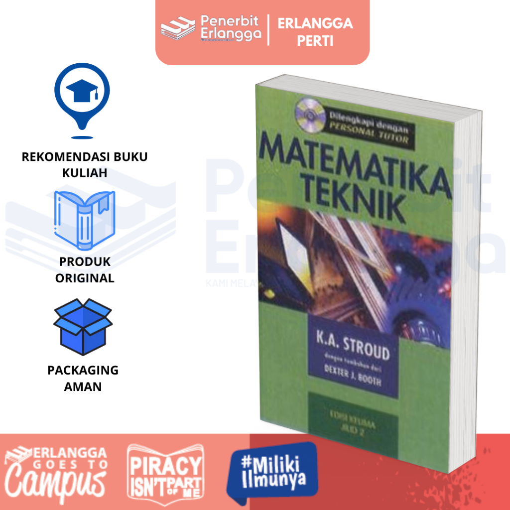 [Erlangga] Buku Referensi Mahasiswa:   Matematika Untuk Teknik Edisi 5 Jilid 2 - K A Stroud