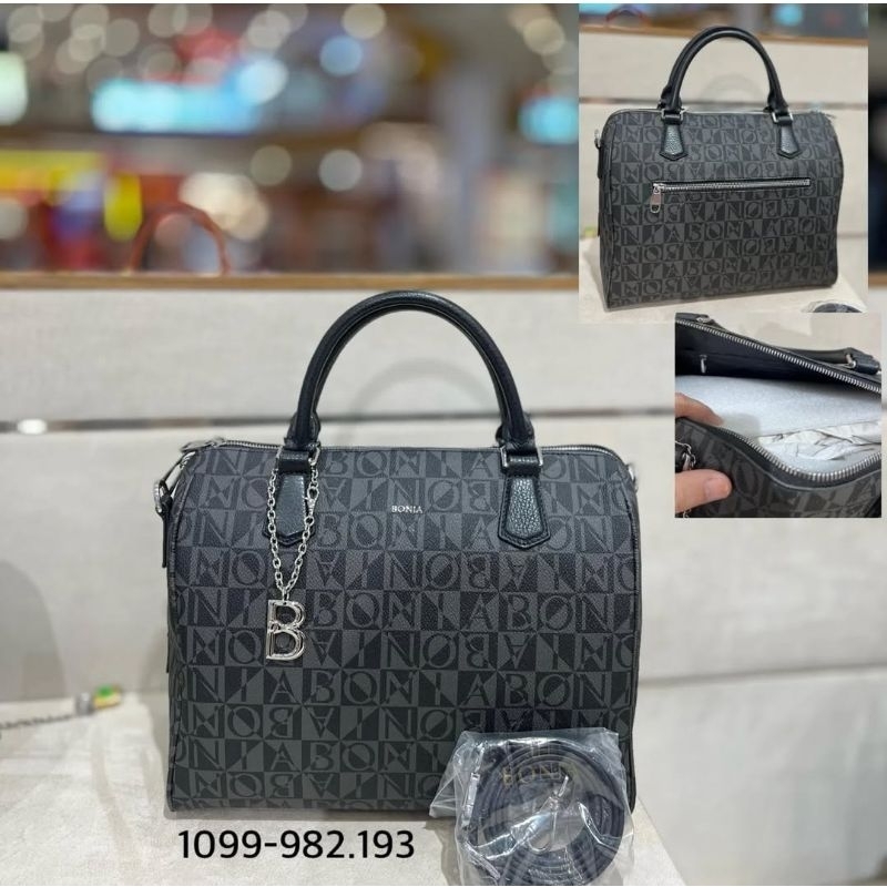 tas bonia original speedy L monogram hitam