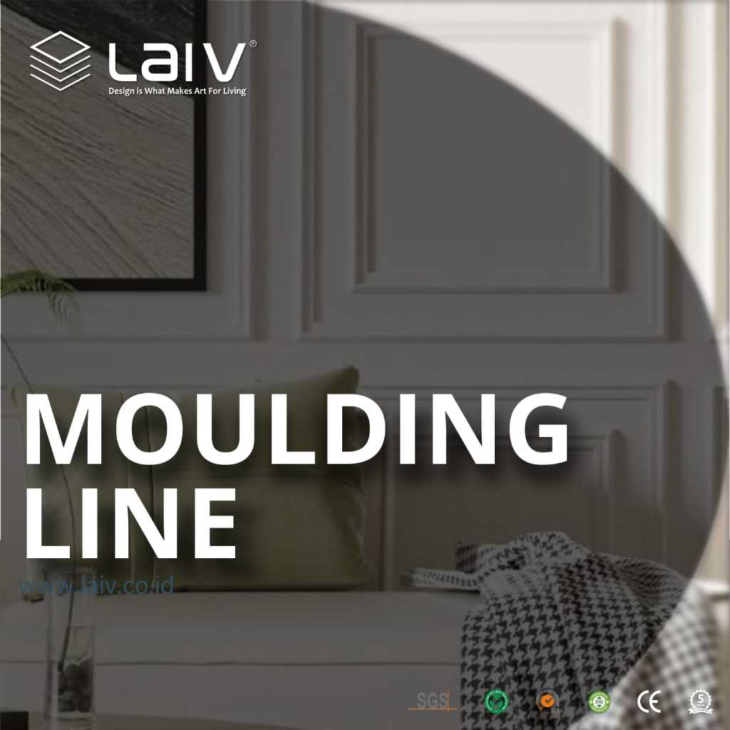 Wall Moulding Line - LAIV Moulding Profil Hiasan Dinding Putih