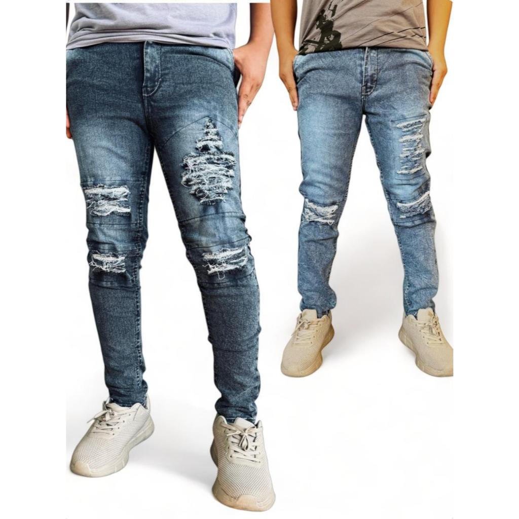 BEST SELLER CELANA SOBEK PRIA RIPPED JEANS ROBEK STANDAR REGULER BASIC /  Celana jeans panjang sobek