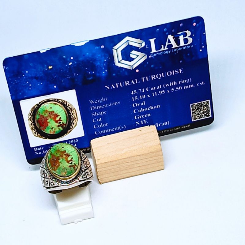 Cincin Natural Pirus Persia (Turquoise) + Memo