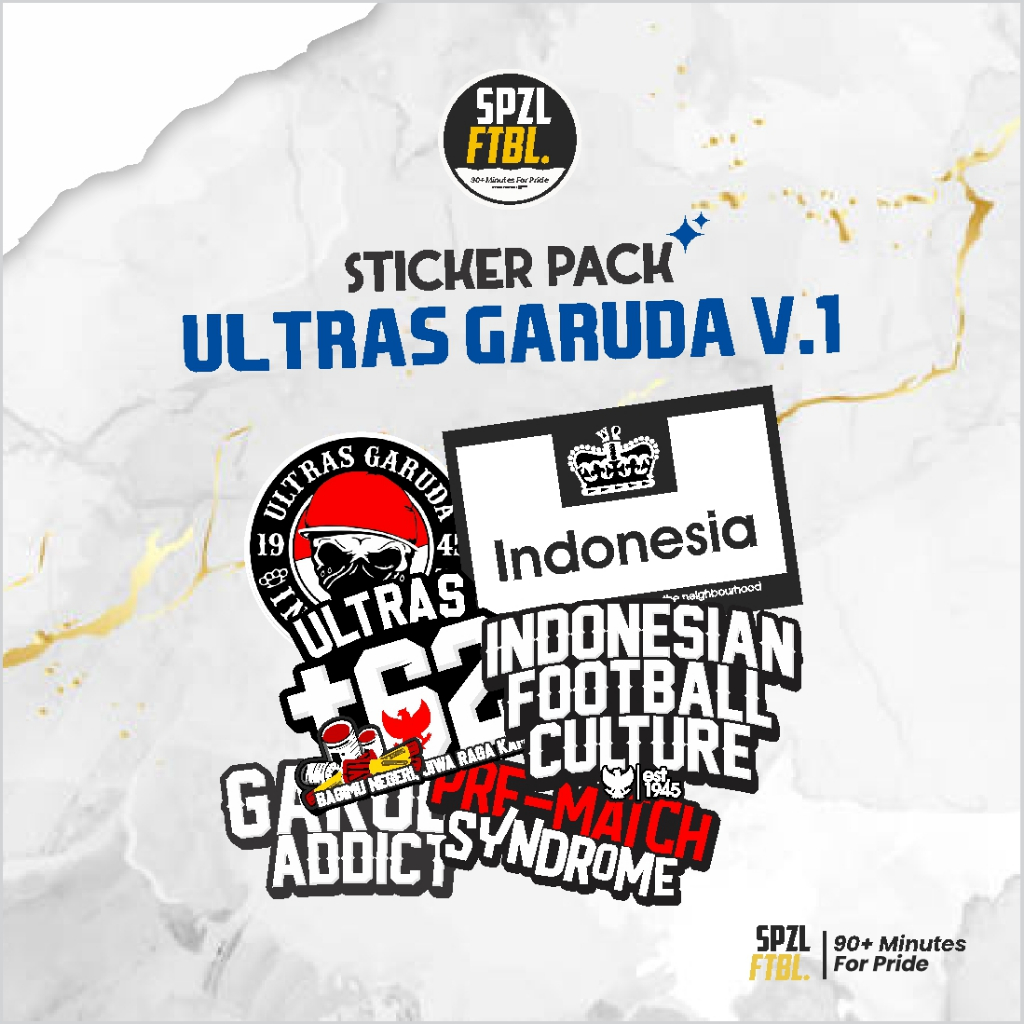 

SPEZIAL FTBL STICKER PACK ULTRAS GARUDA V.1 STIKER CASUAL, STIKER LAPTOP, AKSESORIS HP, HELM DLL