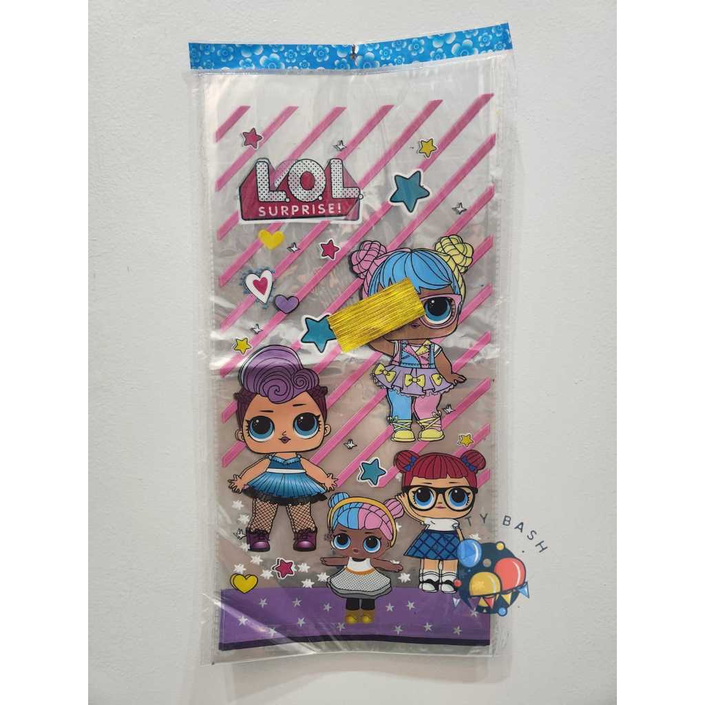 

party bash / ( 1 pack isi 10 pcs ) plastik opp snack karakter ukuran small 18 cm x 36 cm medium 20 cm x 40 cm large 25 cm x 50 cm / kado / bingkisan / goodie bag / kantong / ulang tahun / party / ultah / kado / souvenir