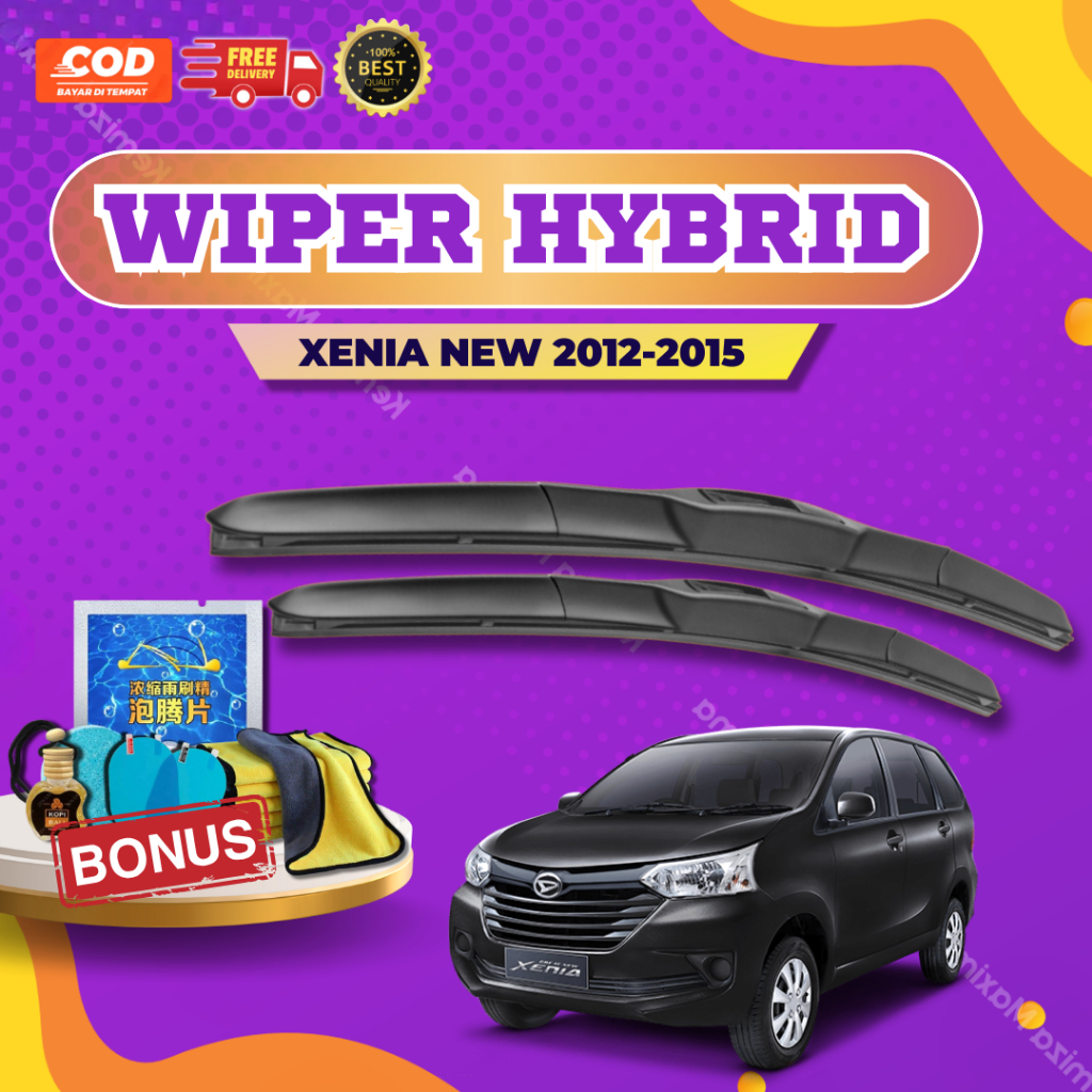 Wiper Mobil Hybrid Premium - XENIA NEW 2012-2015 (20-14 INCI) + Bonus Perawatan Mobil