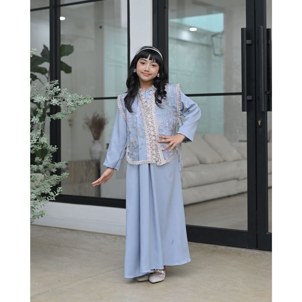 Kheva Mauza Plain Dress Girl | Gamis Anak Perempuan Polos