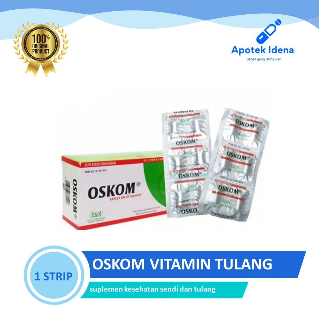 BISA COD/INSTAN/SAMEDAY OSKOM 6 Tablet [PER STRIP] - Suplemen Kesehatan Sendi dan Osteoarthritis
