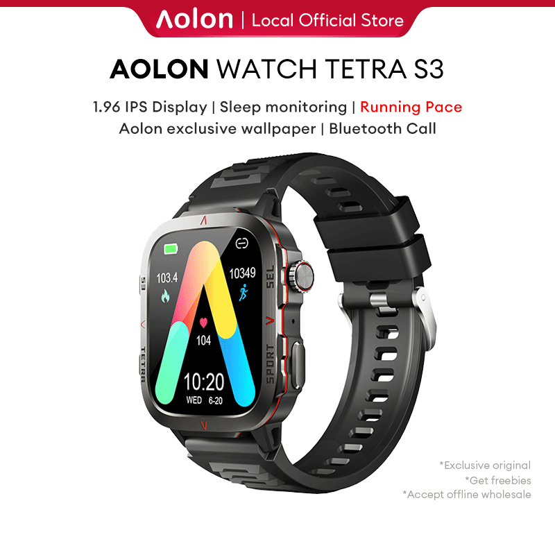 Aolon Tetra S3 Smartwatch Original Exclusive Aolon Wallpaper 420mAh Battery Bluetooth Call Smart Wat