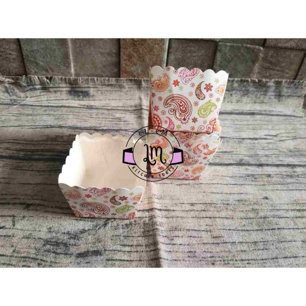 25 PCS PAPER CUP SQUARE KUE MUFFIN KERTAS KOTAK