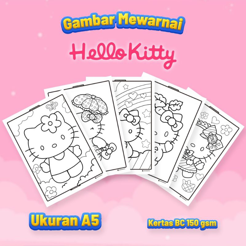 

Gambar Mewarnai HELLO KITTY Isi 20 Lembar Kertas BC Tebal