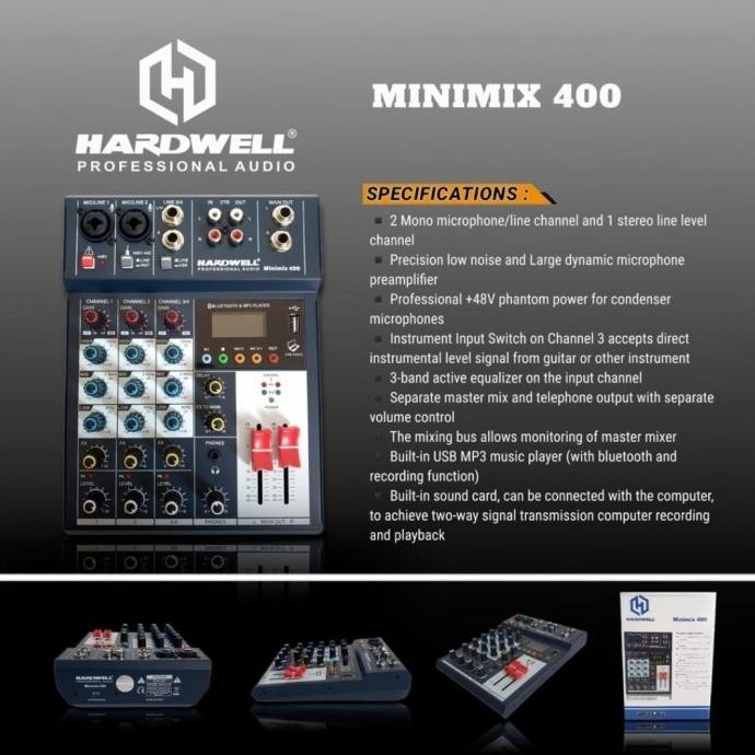 MIXER AUDIO HARDWELL MINI MIXER 4CHANNEL ORIGINAL