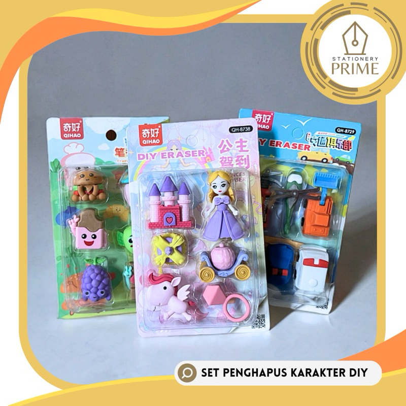 

Set Penghapus Karakter Princess Binatang Makanan Kendaraan DIY Sensory Play QIHAO (1 set isi 5 - 6 pcs)