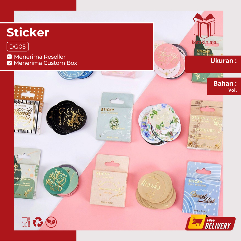 

Sticker Thankyou / Sticker Packaging / Sticker Box / Sticker Kemasan I DG01-DG05